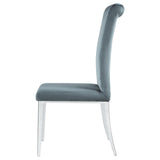Dark Grey and Chrome Tufted Side Chair B062P153679
