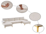 U-Shaped 4-Seat Indoor Modular Sofa Creamy-White 66522610