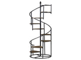 Rustic Brown and Black 8-Shelf Staircase Bookcase B062P153770