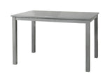 Grey Finish 5pc Room Set Table 4x Chairs Beige Fabric Chair Seat Kitchen Breakfast B011118999