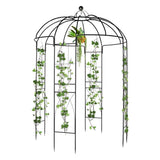 ZNTS 207*207*270cm Courtyard Wrought Iron Gazebo Iron Arch Black 84837091