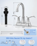 Bathroom Faucet Brushed Nickel with Pop-up Drain & Supply Hoses 2-Handle 360 Degree High Arc Swivel 24866386