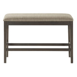 ZNTS Dark Brown Finish Counter Height Bench 1pc Fabric Upholstered Casual Style Dining Room Furniture B01190042