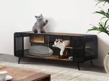 55.12 "Spacious Cat House with Tempered Glass, for Living Room, Hallway, Study and Other Spaces W757119335