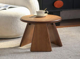 15.55" Round Side, Small Wood Coffee with Three Slanted Legs, Modern Minimalist Accent W3158P540538