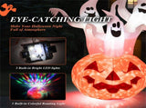 6ft Halloween Inflatable Ghost & Pumpkin Decoration - Colorful Rotating Flame Light, 190T Waterproof 31184295