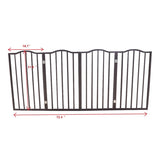 Pet Gate - Dog Gate for Doorways, Stairs or House - Freestanding, Folding, brown, Arc 47039602
