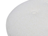 Yolanda 24" Round Upholstered Accent Ottoman, Alabaster Off White Tweed B2719P238167