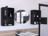 Wall Mounted Bathroom Medicine Cabinet Eak 24" H, Two Doors, Two Shelves,Black B097P199746