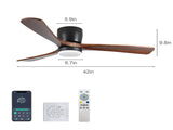 42 Inch LowProfile 3 Solid Wood Blades, 6Speed Reversible DC Motor, Remote & APP Smart Control, W3816P585894