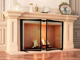 38.5x31 inch Black Fireplace Screen, Hand-Forged Iron Spark Guard with Magnetic Doors for Living 27873187