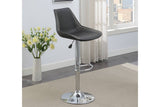 Dining Kitchen Adjustable Bar stool Chair Ebony Color Wax Polyurethane Leather Chrome Base Modern B011P151354