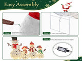4-Pack 5FT Snowman Family, White 2D with Branch Arms, 250 Warm White Lights, Christmas Light Set 40607208