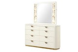 La Pierre Modern Style Mirror Made with Wood and Gold LED edges in Beige B009P270814