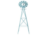 8FT Weather Resistant Yard Garden Windmill Blue 54241539
