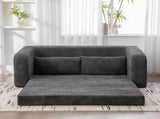 71" 2-in-1 Pull Out Foldable Loveseat Sofa Bed with Armrest & Backrest Pillows, Convertible Chenille W3118P388902