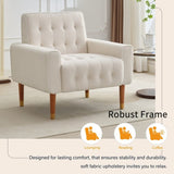 Mirod Classic Biscuit-Style Accent Chair - Comfortable Armrests, Soft Fabric, Elegant Solid Wood N760P202728A