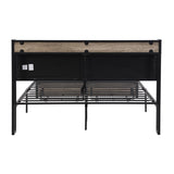 Queen Size Metal Platform Bed Frame with upholstery storage function Headboard and USB LINER and W311133402