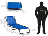 Navy Blue 4-Gear Adjustable Backrest 3-Fold Chair Breathable Mesh, Side Pocket Portable Outdoor 99823170