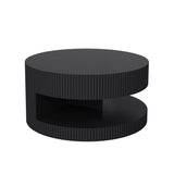 31.5'' Round Coffee Table,Modern Center Table with Storage,Vertical Stripe Design Coffee Table for W757P206007