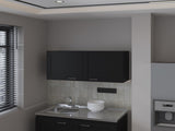 FM FURNITURE Nakya Kitchen Wall Cabinet with 2 Doors, Black B128P293888