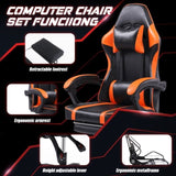 Gaming Computer Chair with Wheels, Adjustable Height Pu Leather Gamer Chair Office Desk 00283337