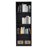 Home Bookcase with 4-Shelf Modern Display Unit for Books and Decor -Black -Office B200137817