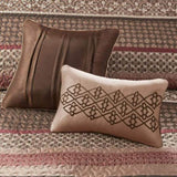 5 Piece Jacquard Quilt Set with Throw Pillows Red King/Cal King B03597548