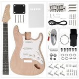 ZNTS DIY 6 String ST Style Electric Guitar Kits with Mahogany Body, Maple Neck and Accessories 49027132