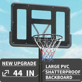 Portable Basketball Hoop Height Adjustable basketball hoop stand 6.6ft - 10ft with 44 Inch Backboard 23316655