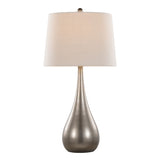 Pebble 29" Contemporary Metal Table Lamp in Aged Pewter with Natural Linen Shade from Grandview B202P224118
