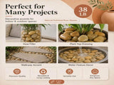 38 lbs khaki River Rocks, 2-3 inch Polished Pebbles - Decorative White Stones for Indoor/Outdoor 57501419