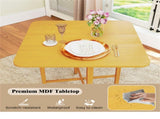 Space-Saving Round Corner Dining Table, Seats 2-4 Natural Wood Tone Foldable Kitchen Table 44050996