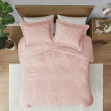 Twin Embroidered Medallion Faux Fur Ultra Plush Comforter Mini Set B03597036
