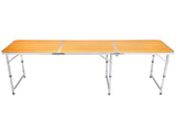 6ft Rectangle 3Fold Top Outdoor Folding Table, Aluminum Frame, 50kg Load 57212953