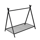 House Bed Tent Bed Frame Twin Size Metal Floor Play House Bed with Slat for Kids Girls Boys , No Box WF286773AAB