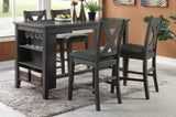 Modern Contemporary Dining Room Furniture Chairs Set of 2 Counter Height Chairs Gray Finish Wooden B01164103