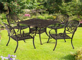 Set of 2 Cast Aluminum Patio Dining Chairs, Stackable Outdoor Bistro Chairs with Armrests for 93510049