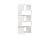 5-layer L-shaped corner display rack particle board 60*60*165cm white 73137996