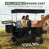 Collapsible Wagon Heavy Duty Wagons Carts Foldable with Removable Canopy, Foldable Wagon Cart with 45037488
