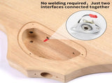 DIY 4 String Flame Shaped Style Electric Bass Guitar Kits with Mahogany Body, Maple Neck and 31080404