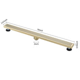 36 Inches Linear Shower Drain with Removable Quadrato Pattern Grate, 304 Stainless Shower Drain W928P199320