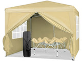 6.5X6.5FT Two Doors & Two Windows Practical Waterproof Right-Angle Folding Tent Khaki Color 15685159