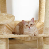 ZNTS Luxury Cat Tree Cat Tower with Sisal Scratching Post, Cozy Condo, Top Perch, Hammock and Dangling 35162292