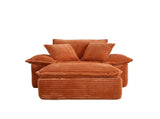 Oversized Sofa Chair and a Half with Deep Seat & Movable 2-Layer Ottoman Set, Cloud Sofa Bed with W2817P546502
