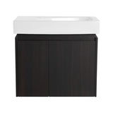 24 Inch Bathroom Vanity with Ceramic Basin, Wall Mounted Floating Vanity Sink Combo, Wooden Storage W1972P190342