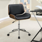 ZNTS Black and Walnut Swivel Office Chair B062P153788