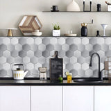 48 Pcs Hexagon Stick On Tiles For Kitchen,Mosaic Tile Stickers PVC Peel And Stick 92458654
