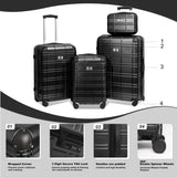 Luggage Sets ABSPC Hardshell 4pcs Luggage Hardside Lightweight Durable sets Spinner Wheels W1689P207673