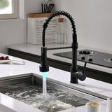 LED Commercial Kitchen Faucet with Pull Down Sprayer, Single Handle Single Lever Kitchen Sink Faucet W1932P171822